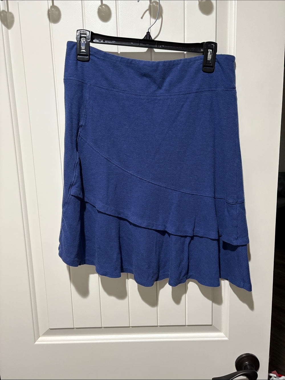 Toad&Co Blue Tiered Skirt with Ruffle Hem